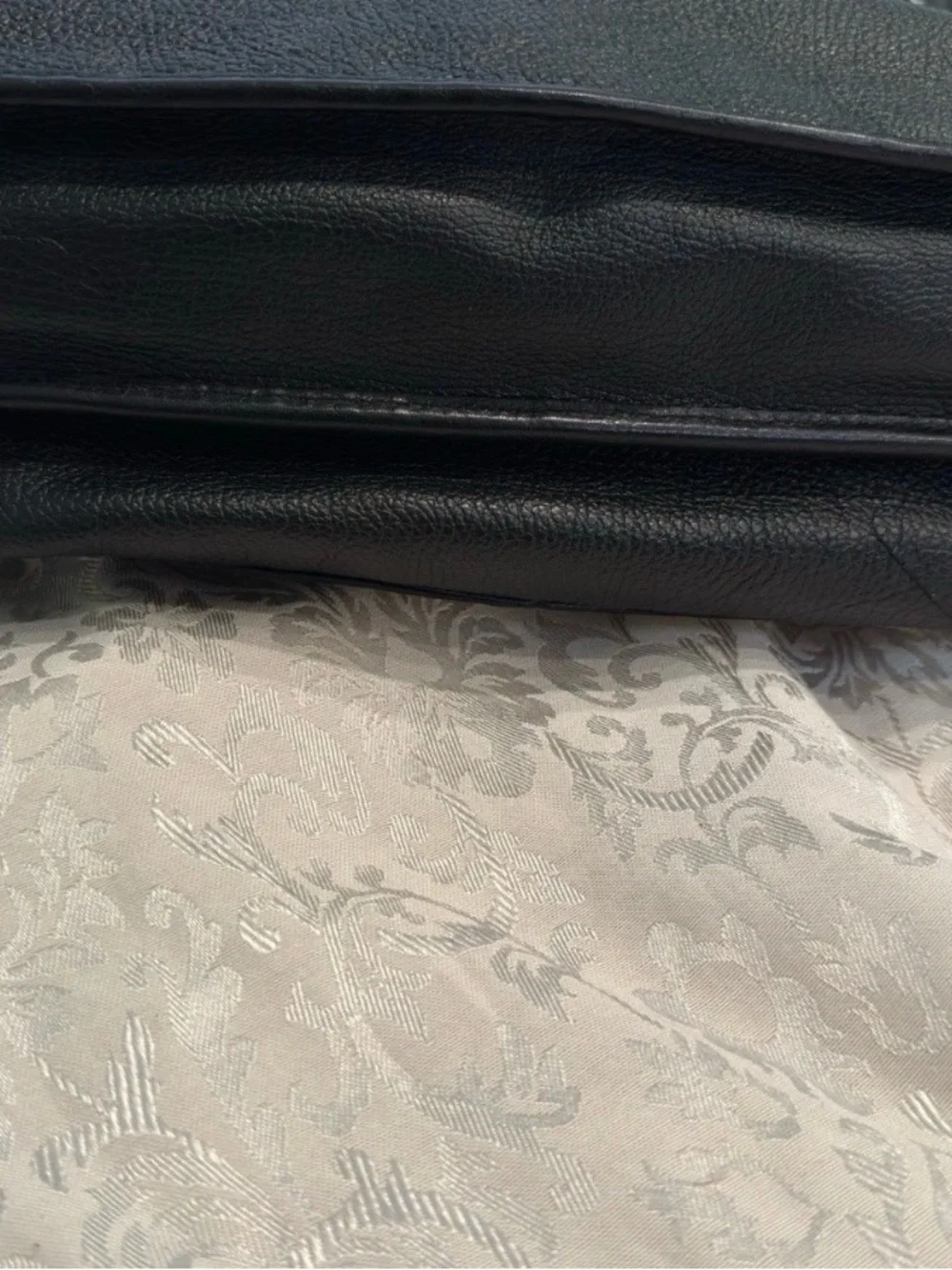 Valentina Black Pebbled Leather Messenger Bag with Adjustable Strap